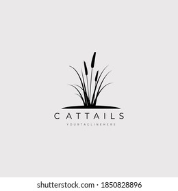 cattails logo vector illustration design good for nature symbol