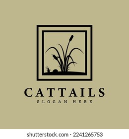 cattails logo vector illustration design, icon, minimalist logo