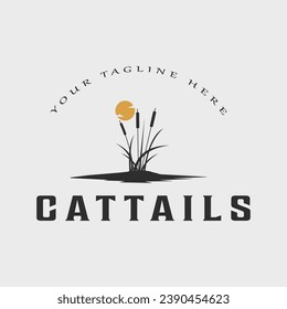 cattails vintage logo vector illustration template design