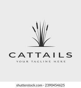 cattails vintage logo vector illustration template design