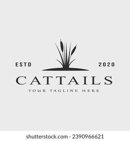 cattails vintage logo vector illustration template design