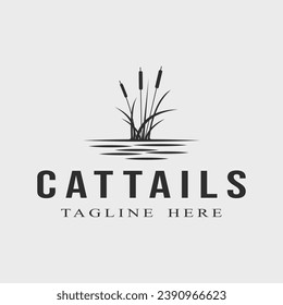 cattails vintage logo vector illustration template design