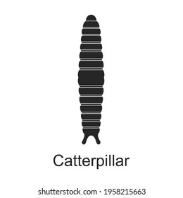 Catterpillar vector black icon. Vector illustration pest insect catterpillar on white background. Isolated black illustration icon of pest insect.