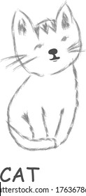 cat.title.isolated on a white background.vector.
