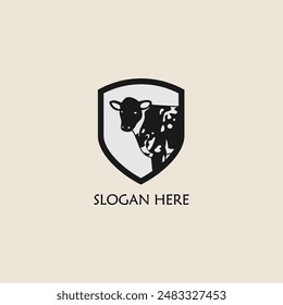 Cattle adventure badge logo vector graphic illustration on background