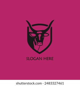 Cattle adventure badge logo vector graphic illustration on background