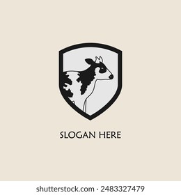 Cattle adventure badge logo vector graphic illustration on background