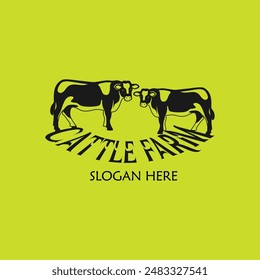 Cattle adventure badge logo vector graphic illustration on background