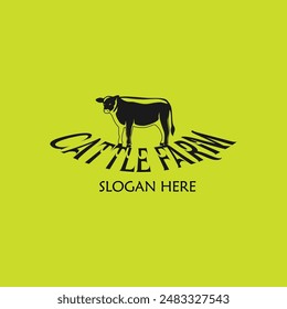 Cattle adventure badge logo vector graphic illustration on background
