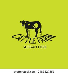 Cattle adventure badge logo vector graphic illustration on background