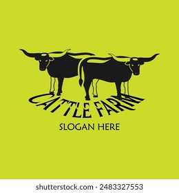 Cattle adventure badge logo vector graphic illustration on background