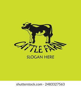 Cattle adventure badge logo vector graphic illustration on background