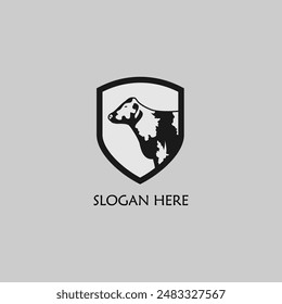 Ilustración gráfica de Vector de logotipo de insignia de aventura de ganado sobre fondo