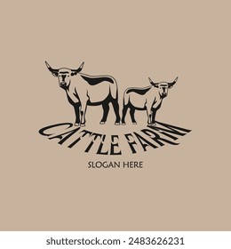 Cattle Adventure Abzeichen Logo Vektorgrafik grafische Illustration auf Hintergrund