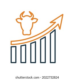 Cattle analysis, charts, statistics icon. Outline vector.