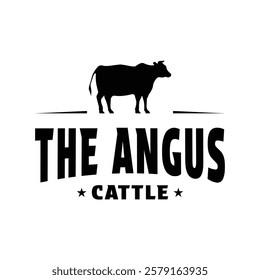 cattle angus beef logo design vintage style