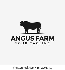 Cattle Angus Farm or Cow Ranch, Beef Logo Design Template svg