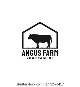 Cattle Angus Farm Or Cow Ranch, Beef Logo Template Premium Vector
