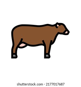 cattle beef color icon vector. cattle beef sign. isolated symbol illustration