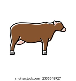 cattle beef color icon vector. cattle beef sign. isolated symbol illustration