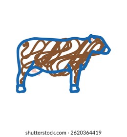 cattle beef doodle icon sketch vector. cattle beef sign. isolated symbol illustration