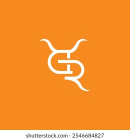 Logo der Marke Rinder, vollständig bearbeitbare Vektorvorlage