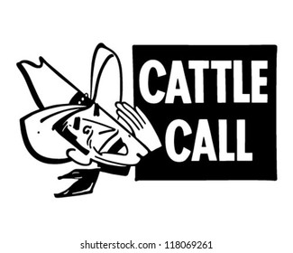 Cattle Call - Retro Clipart Illustration