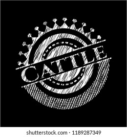 Cattle chalk emblem written on a blackboard