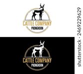 Cattle company pronghorn logo. Vintage pronghorn logo design