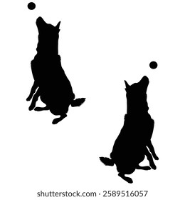 Cattle Dog Silhouette, Bull Dog illustration, Pug icon Silhouette, Dog Silhouette illustration