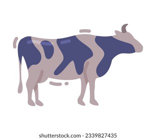 Cattle as Domesticated Cloven-hooved Herbivore Vector Illustration