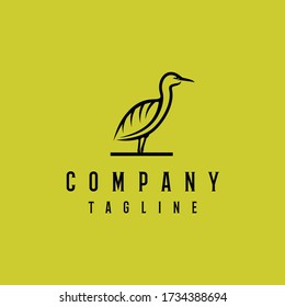 Cattle egret bird logo design. Awesome cattle egret bird silhoutte. A cattle egret bird logotype.