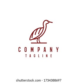 Cattle egret bird logo design. Awesome cattle egret bird silhoutte. A cattle egret bird logotype.