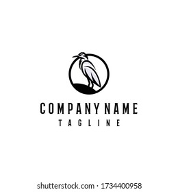 Cattle egret bird logo design. Awesome cattle egret bird silhoutte. A cattle egret bird logotype.