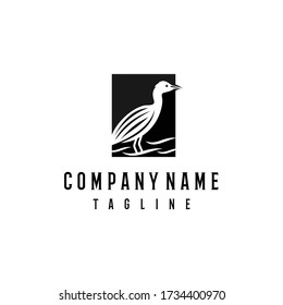 Cattle egret bird logo design. Awesome cattle egret bird silhoutte. A cattle egret bird logotype.