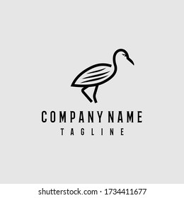Cattle egret bird logo design. Awesome cattle egret bird silhoutte. A cattle egret bird logotype.