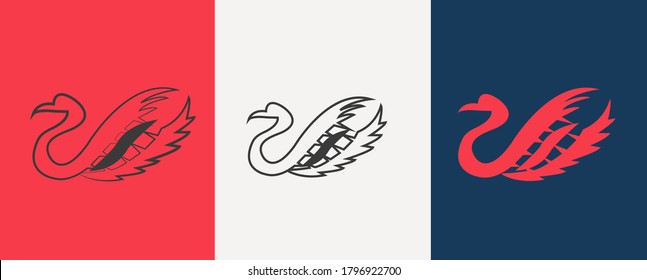 Cattle egret bird logo design. Awesome cattle egret bird silhouette. A cattle egret bird logotype.Heron drawings ,ibis vector ,swamp logo design ,abstract heron ,crane bird cartoon,line art heron 2