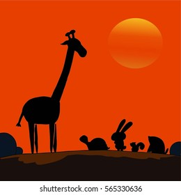 Cattle evening cartoon