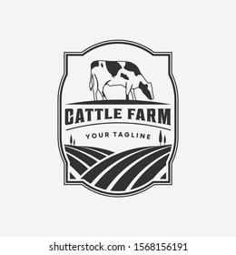 Cattle Dairy Farm Logo Design Vector Stock Vector (Royalty Free ...