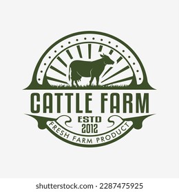 cattle farm logo Farm animal logo inspiration. Flat design. Vector illustration concept Livestock logo design. Farm animal logo template. Vector illustration concept