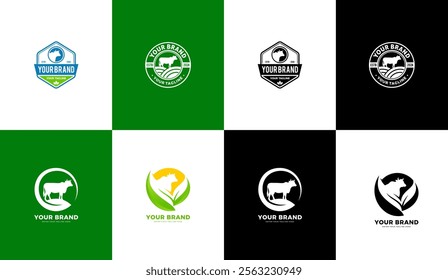 Cattle Farm Logo, cow icon, farm symbol. Graphic vector illustration design