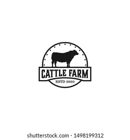 Cattle Farm Logo Design Angus Cow Stock Vector (Royalty Free) 1500049532