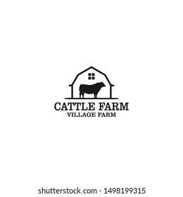 cattle farm logo design - angus cow farm
