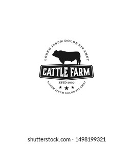 cattle farm logo design - angus cow farm
