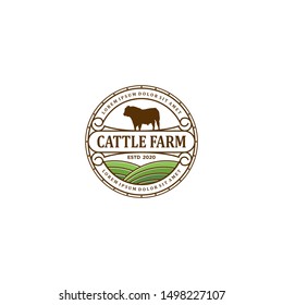 Cattle Farm Logo Design - Angus Cow Farm