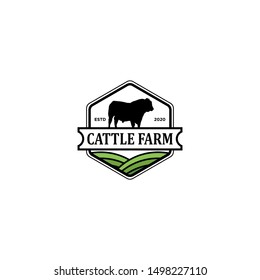 Cattle Farm Logo Design Angus Cow Stock Vector (Royalty Free ...