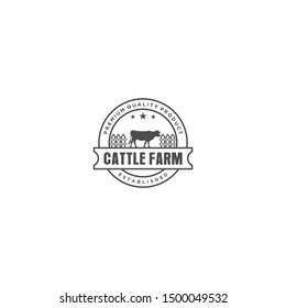 Cattle Farm Logo Design Angus Cow Stock Vector (Royalty Free) 1500049532