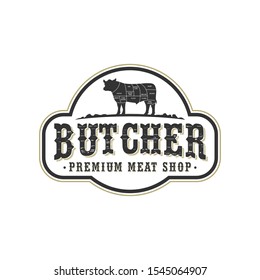 Cattle farm logo design - angus cow farm, butcher logo