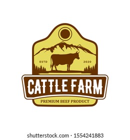 Cattle farm logo design - angus cow farm, butcher logo