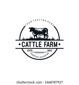 Angus Farm Vintage Logo Design Stock Vector (Royalty Free) 1414264826 ...